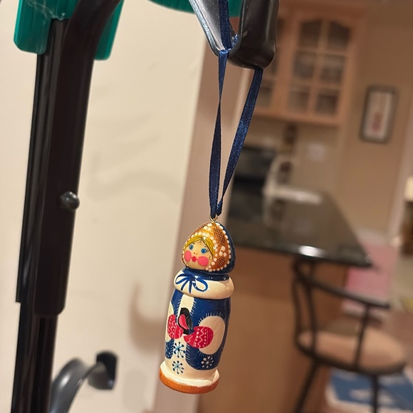 Doll in coat Xmas ornament - Picture 1 of 5